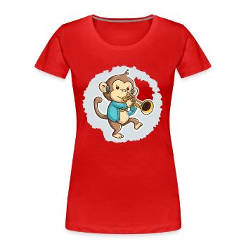 Singe jazzy - T-shirt bio Premium Femme - rouge - Devant - Mia (176cm)