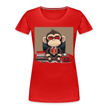 Singeries - T-shirt bio Premium Femme - rouge - Devant - Mia (176cm)