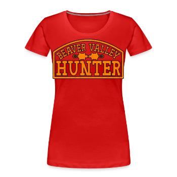 Beaver Valley Hunter Beaver Valley Hunter Hommes - T-shirt bio Premium Femme - rouge - Devant - Mia (176cm)