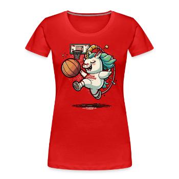 Einhorn All-Star - Frauen Premium Bio T-Shirt - Rot - Vorne - Mia (176cm)