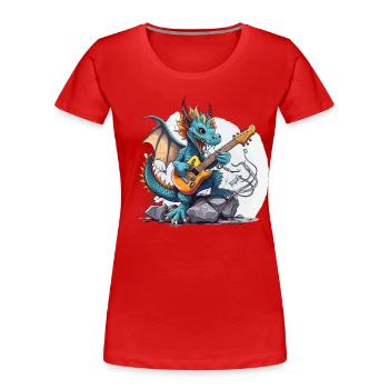 Dragon Rocker - T-shirt bio Premium Femme - rouge - Devant - Mia (176cm)