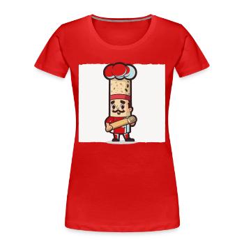 Le boulanger - T-shirt bio Premium Femme - rouge - Devant - Mia (176cm)