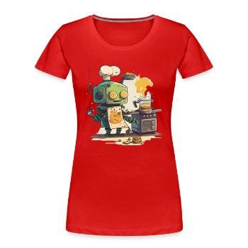 Mechanischer Koch - Frauen Premium Bio T-Shirt - Rot - Vorne - Mia (176cm)