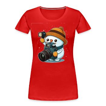 Verschneiter Fotograf - Frauen Premium Bio T-Shirt - Rot - Vorne - Mia (176cm)