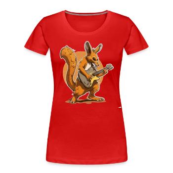 Rockin Kangaroo - Women's Premium Organic T-Shirt - red - Front - Mia (176cm)