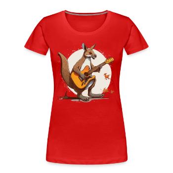 Rocking Kangaroo - Women's Premium Organic T-Shirt - red - Front - Mia (176cm)