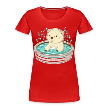 Entspannender Eisbär - Frauen Premium Bio T-Shirt - Rot - Vorne - Mia (176cm)