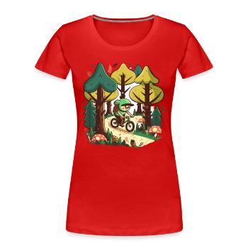 Balade en forêt - T-shirt bio Premium Femme - rouge - Devant - Mia (176cm)