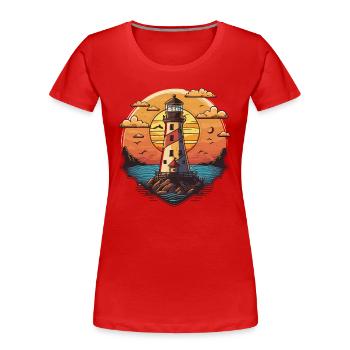 Guiding Light - Women's Premium Organic T-Shirt - red - Front - Mia (176cm)