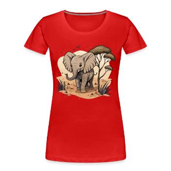 Giant of the Savanna - Women's Premium Organic T-Shirt - red - Front - Mia (176cm)
