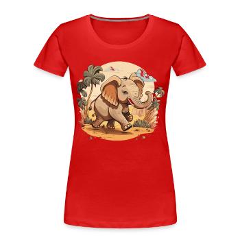 Wild Power - Women's Premium Organic T-Shirt - red - Front - Mia (176cm)