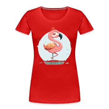Yoga Flamingo - Women's Premium Organic T-Shirt - red - Front - Mia (176cm)