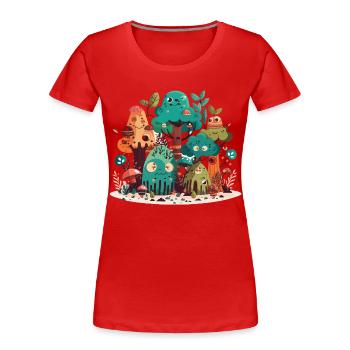 La forêt bavarde - T-shirt bio Premium Femme - rouge - Devant - Mia (176cm)