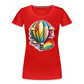 Up, Up and Away - Women's Premium Organic T-Shirt - red - Front - Mia (176cm)