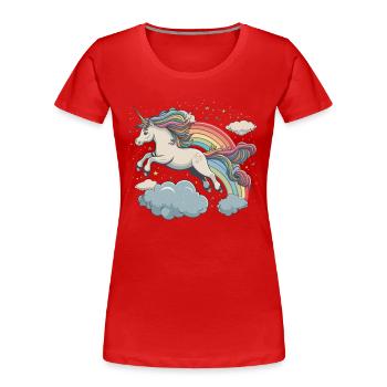 The Enchanted Unicorn - Women's Premium Organic T-Shirt - red - Front - Mia (176cm)