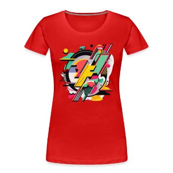 Bright Geometry - Women's Premium Organic T-Shirt - red - Front - Mia (176cm)