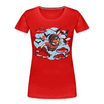 Sky High: Fallschirmspringen-Abenteuer - Frauen Premium Bio T-Shirt - Rot - Vorne - Mia (176cm)