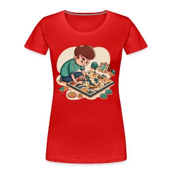Assistant magiciens : Illusion magique - T-shirt bio Premium Femme - rouge - Devant - Mia (176cm)