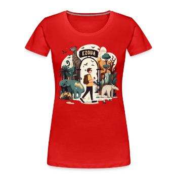 Theme Park Thrill: Amusement Park Fun - Women's Premium Organic T-Shirt - red - Front - Mia (176cm)