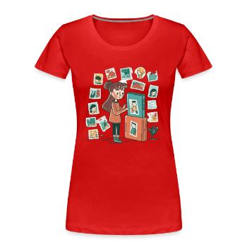 Wissenschaftsfreak: Wissenschaftliches Experiment - Frauen Premium Bio T-Shirt - Rot - Vorne - Mia (176cm)