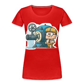 Kraft des Windes: Windenergie - Frauen Premium Bio T-Shirt - Rot - Vorne - Mia (176cm)