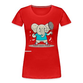 Ele-Badminton - Women's Premium Organic T-Shirt - red - Front - Mia (176cm)