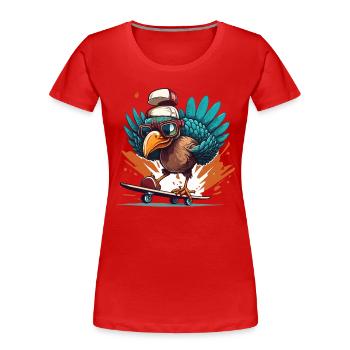 Turk-Skateboarding - Women's Premium Organic T-Shirt - red - Front - Mia (176cm)