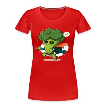 Brocoli Homme - T-shirt bio Premium Femme - rouge - Devant - Mia (176cm)