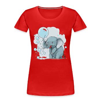 Seifenblasen-Explosion - Frauen Premium Bio T-Shirt - Rot - Vorne - Mia (176cm)