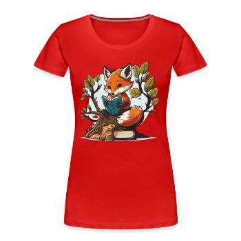 Fleißiger Fuchs - Frauen Premium Bio T-Shirt - Rot - Vorne - Mia (176cm)
