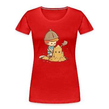 Sandburgen in der Sonne - Frauen Premium Bio T-Shirt - Rot - Vorne - Mia (176cm)