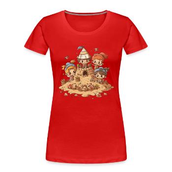 Plaisir au goût de sable - T-shirt bio Premium Femme - rouge - Devant - Mia (176cm)