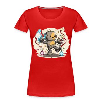 Robo-Rave - Women's Premium Organic T-Shirt - red - Front - Mia (176cm)