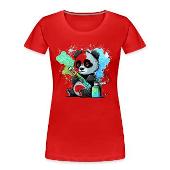 Panda Vaper - T-shirt bio Premium Femme - rouge - Devant - Mia (176cm)