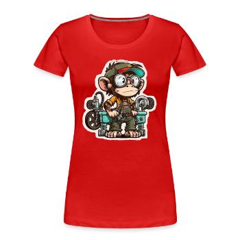 Primate déchirant - T-shirt bio Premium Femme - rouge - Devant - Mia (176cm)