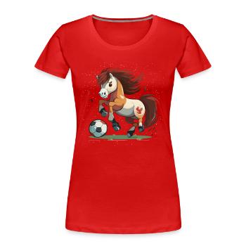 Des buts au galop - T-shirt bio Premium Femme - rouge - Devant - Mia (176cm)