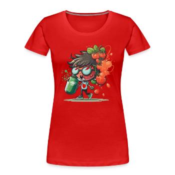 Tomaten-Melodien - Frauen Premium Bio T-Shirt - Rot - Vorne - Mia (176cm)