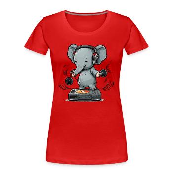 Battements d’éléphant - T-shirt bio Premium Femme - rouge - Devant - Mia (176cm)