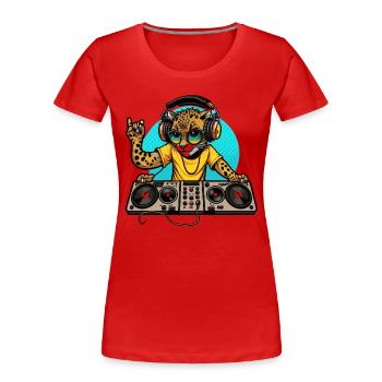 Cheetah Beats - T-shirt bio Premium Femme - rouge - Devant - Mia (176cm)