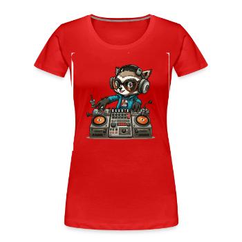 Rave raton laveur - T-shirt bio Premium Femme - rouge - Devant - Mia (176cm)