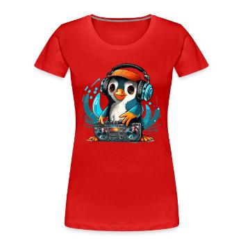 Fête des pingouins - T-shirt bio Premium Femme - rouge - Devant - Mia (176cm)