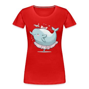 Wal-Walzer - Frauen Premium Bio T-Shirt - Rot - Vorne - Mia (176cm)