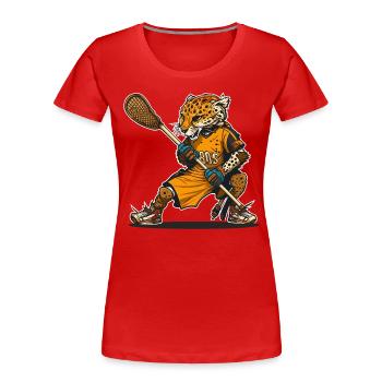 Crosse guépard - T-shirt bio Premium Femme - rouge - Devant - Mia (176cm)