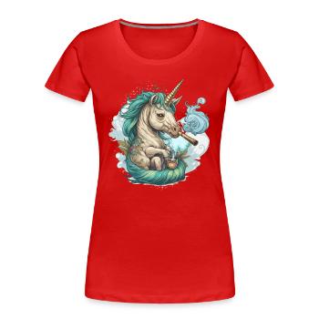 Unicorn Dreams - Women's Premium Organic T-Shirt - red - Front - Mia (176cm)