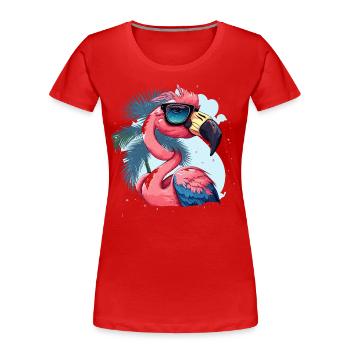 Flamingo Diva - Frauen Premium Bio T-Shirt - Rot - Vorne - Mia (176cm)