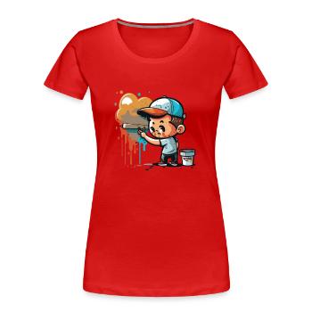 The City Artist - Women's Premium Organic T-Shirt - red - Front - Mia (176cm)