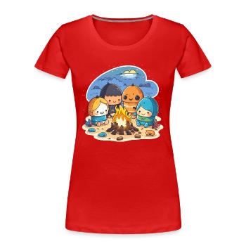 The Sunset Chaser - Women's Premium Organic T-Shirt - red - Front - Mia (176cm)