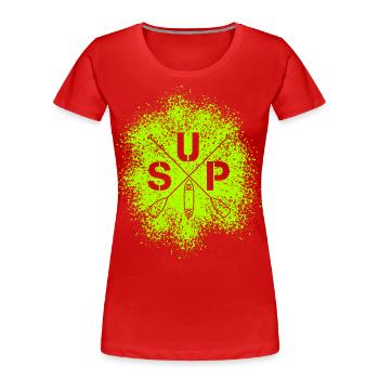Stand Up Paddle SUP Board Standup Paddling - T-shirt bio Premium Femme - rouge - Devant - Mia (176cm)