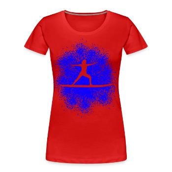 Yoga sur le SUP – détente sur l’eau - T-shirt bio Premium Femme - rouge - Devant - Mia (176cm)