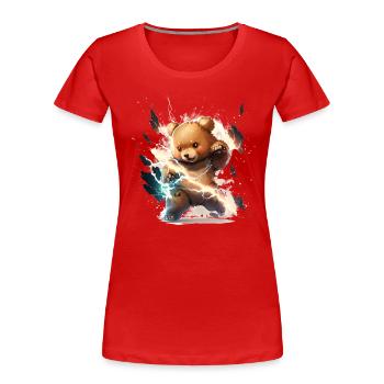 Foudroy Coup de foudre - T-shirt bio Premium Femme - rouge - Devant - Mia (176cm)